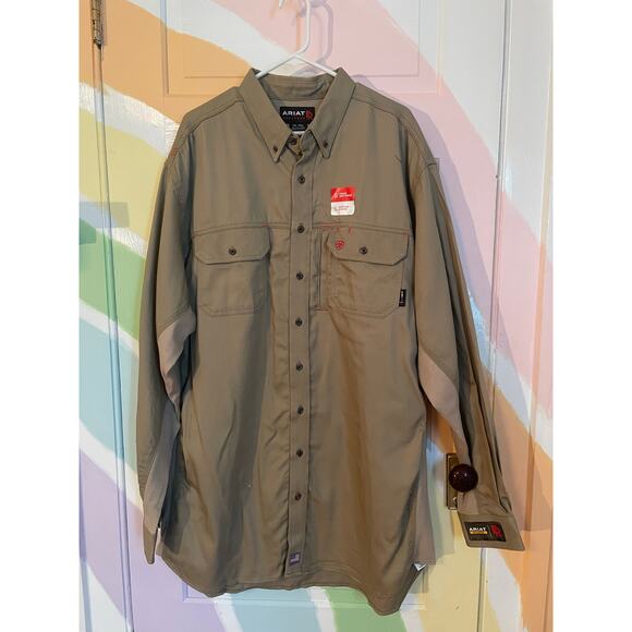 Ariat FR Flame Resistant Work Shirt XXL Tall Long Sleeve Moisture Wicking NWT - Picture 1 of 9
